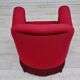 Fauteuil années 1950 design danois velours cerise