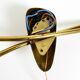 Beautiful Mid-Century brass wall lamp with painted glass shade