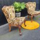Set of 2 velvet cocktail/toadstool chairs