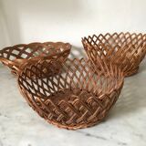 Lot of 3 wicker baskets