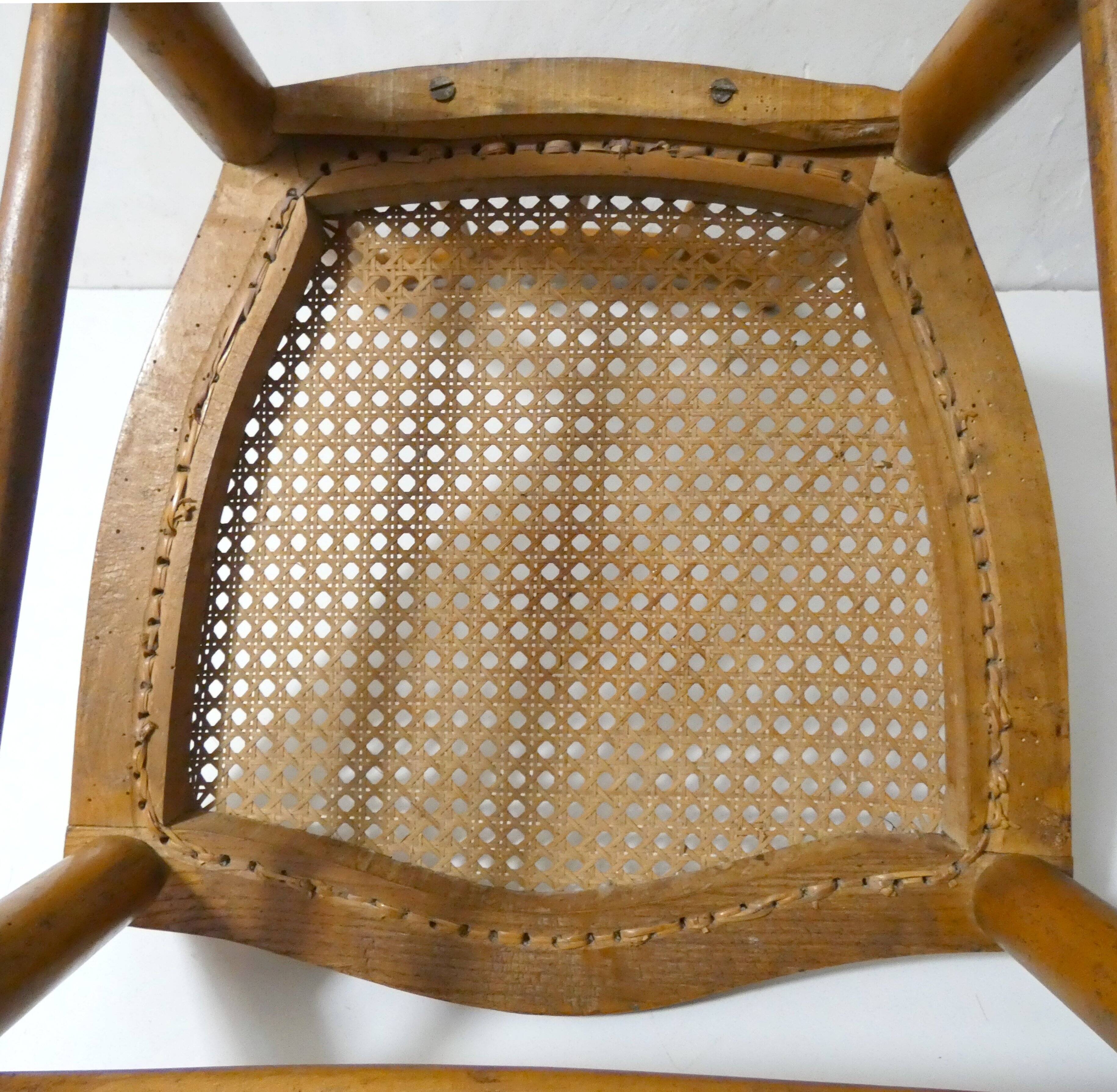 vintage wooden bistro chair with caning