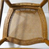 vintage wooden bistro chair with caning