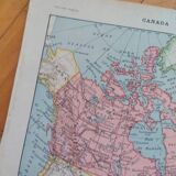 Map poster Canada Larousse encyclopedia board