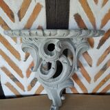 Gray patinated wood wall console