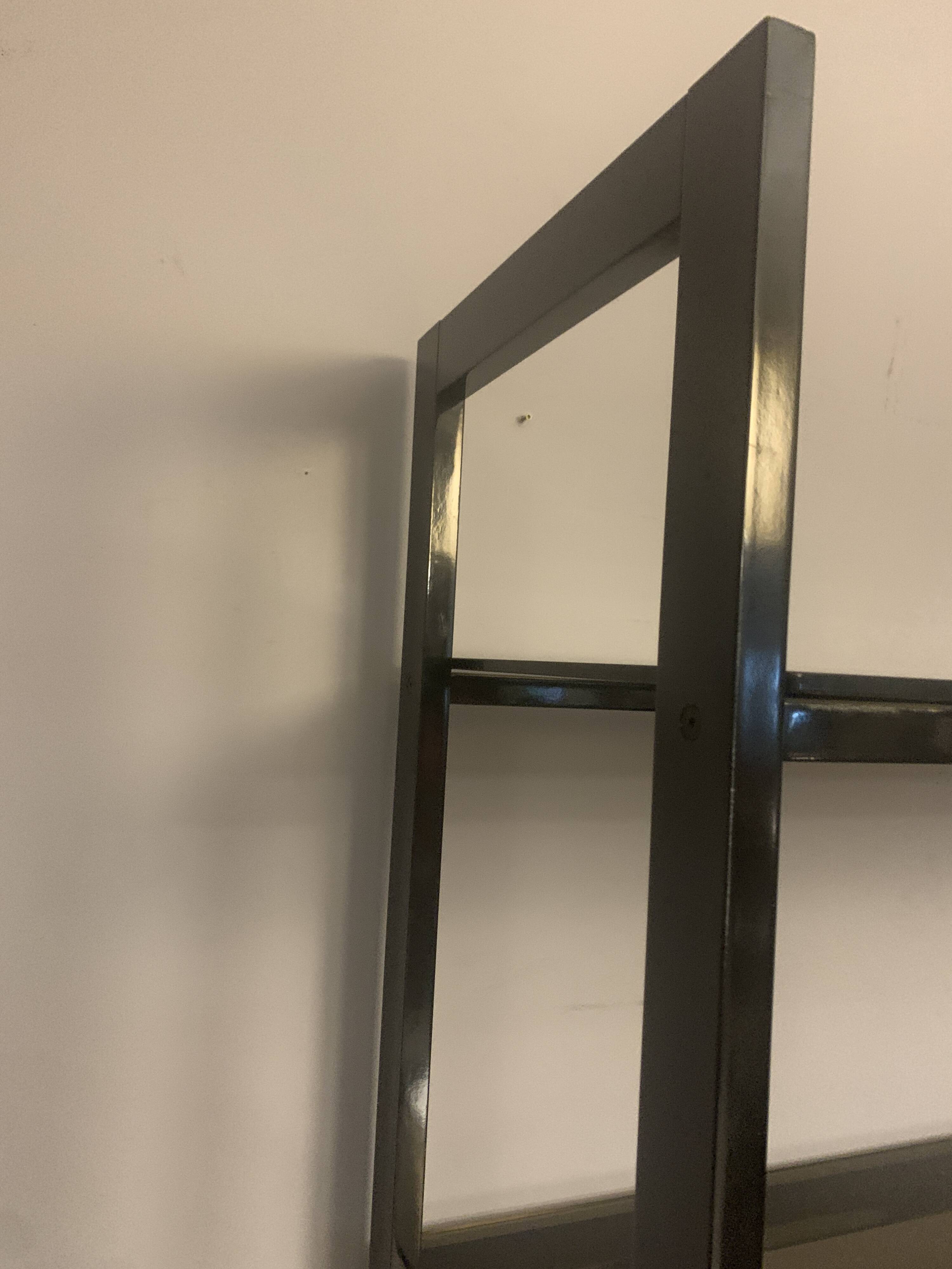 Chrome metal and opaque glass shelf 20th century