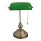 Old bronze notary banker desk lamp art deco green opaline vintage