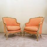 Set of Louis XV Style Gondola Bergère Armchairs