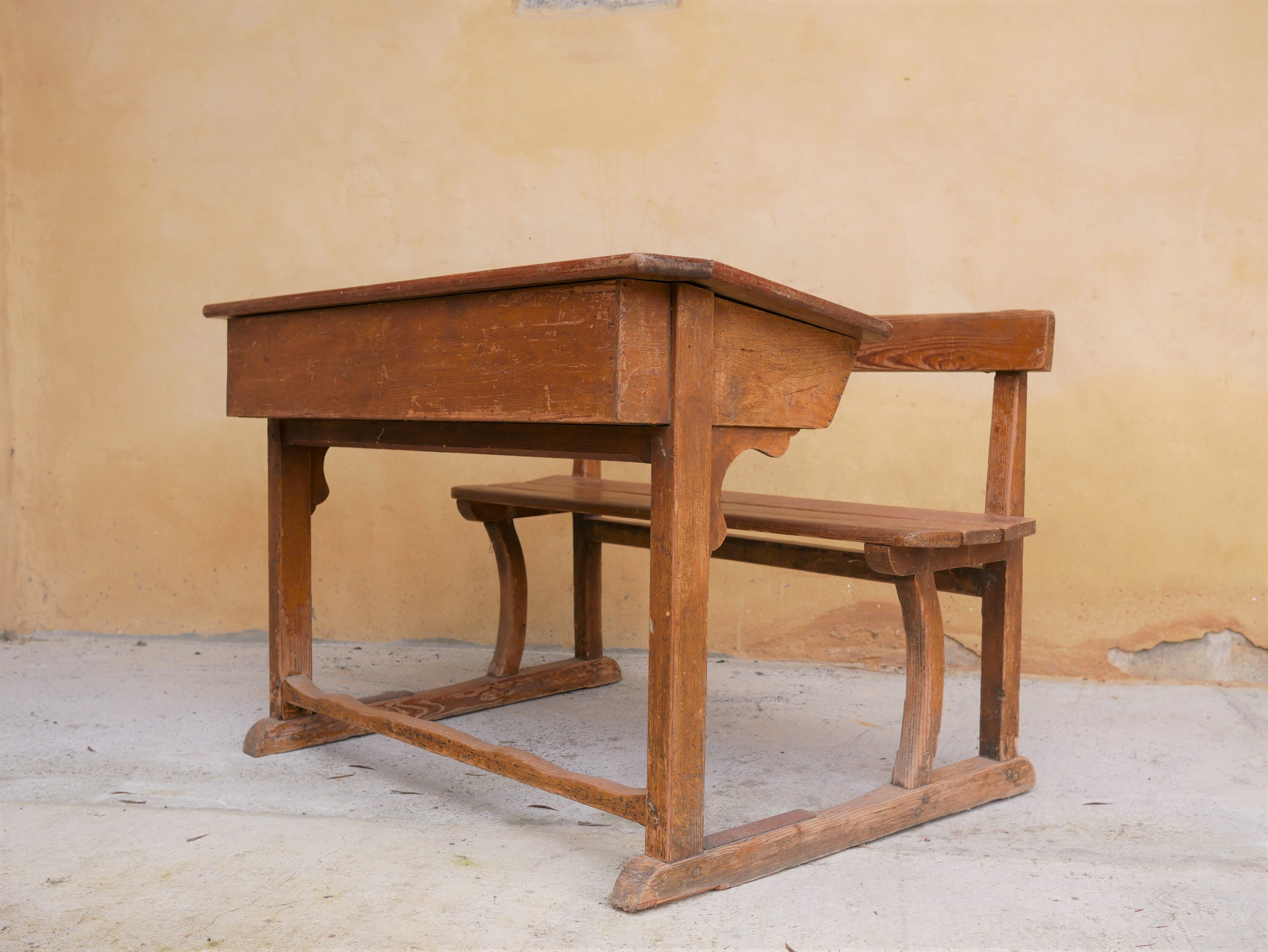 Schoolboy desk desk vintage desk in solid wood