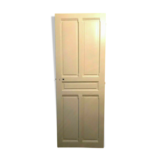 Passage door with three molded panels in solid fir, 20th century