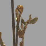 Lamp foot in gilded bronze with foliage 1970