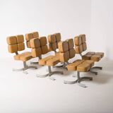 Unique brutalist chair, former Czechoslovakia, 1970s Large set available