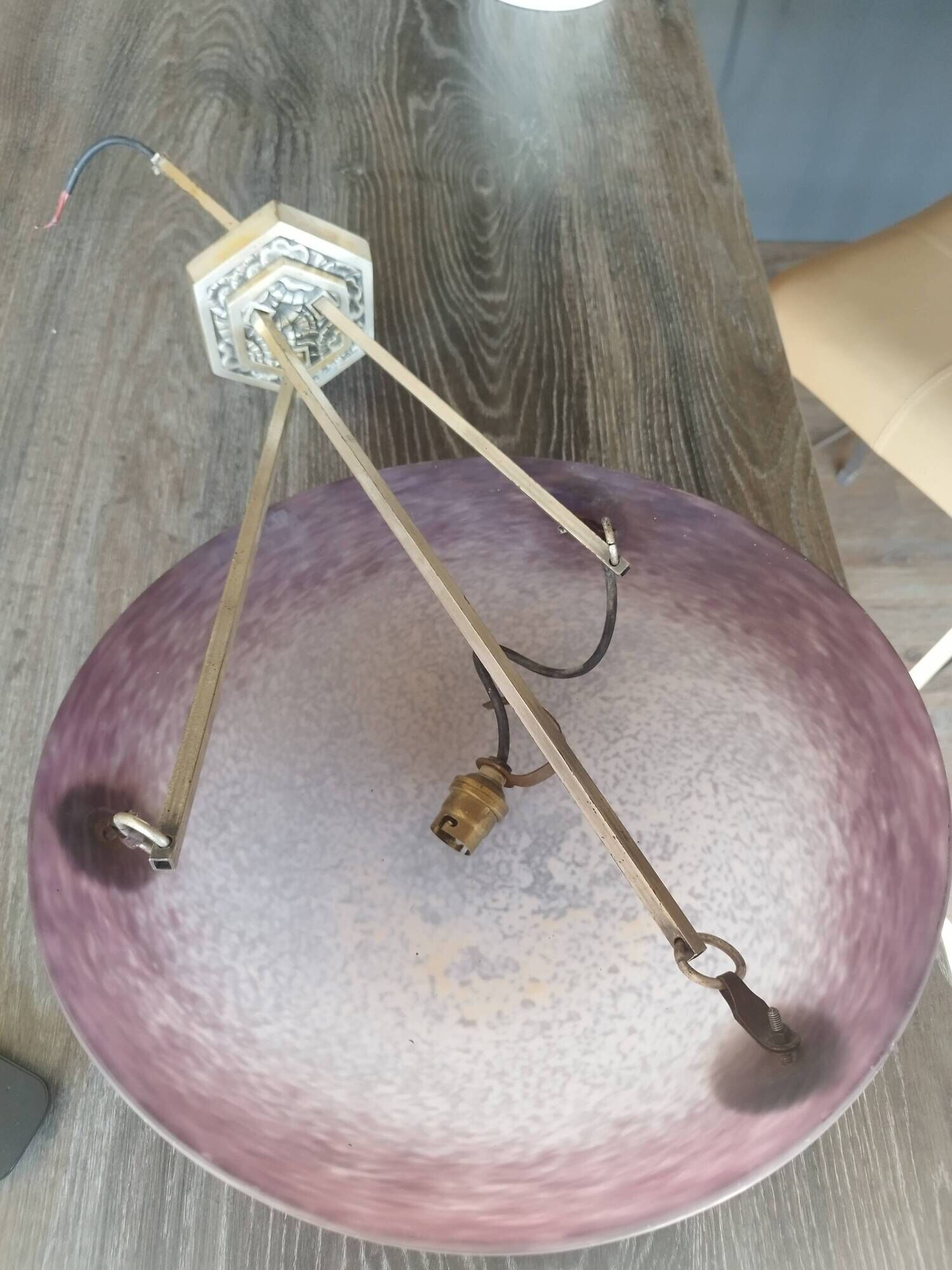 Art Deco chandelier signed Rethondes