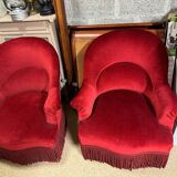 Pair of red toad theater armchairs