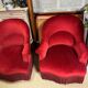 Pair of red toad theater armchairs