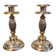Pair of vintage silver-plated metal candlesticks