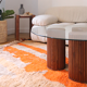 Table basse en bois et plateau en verre de 90cm