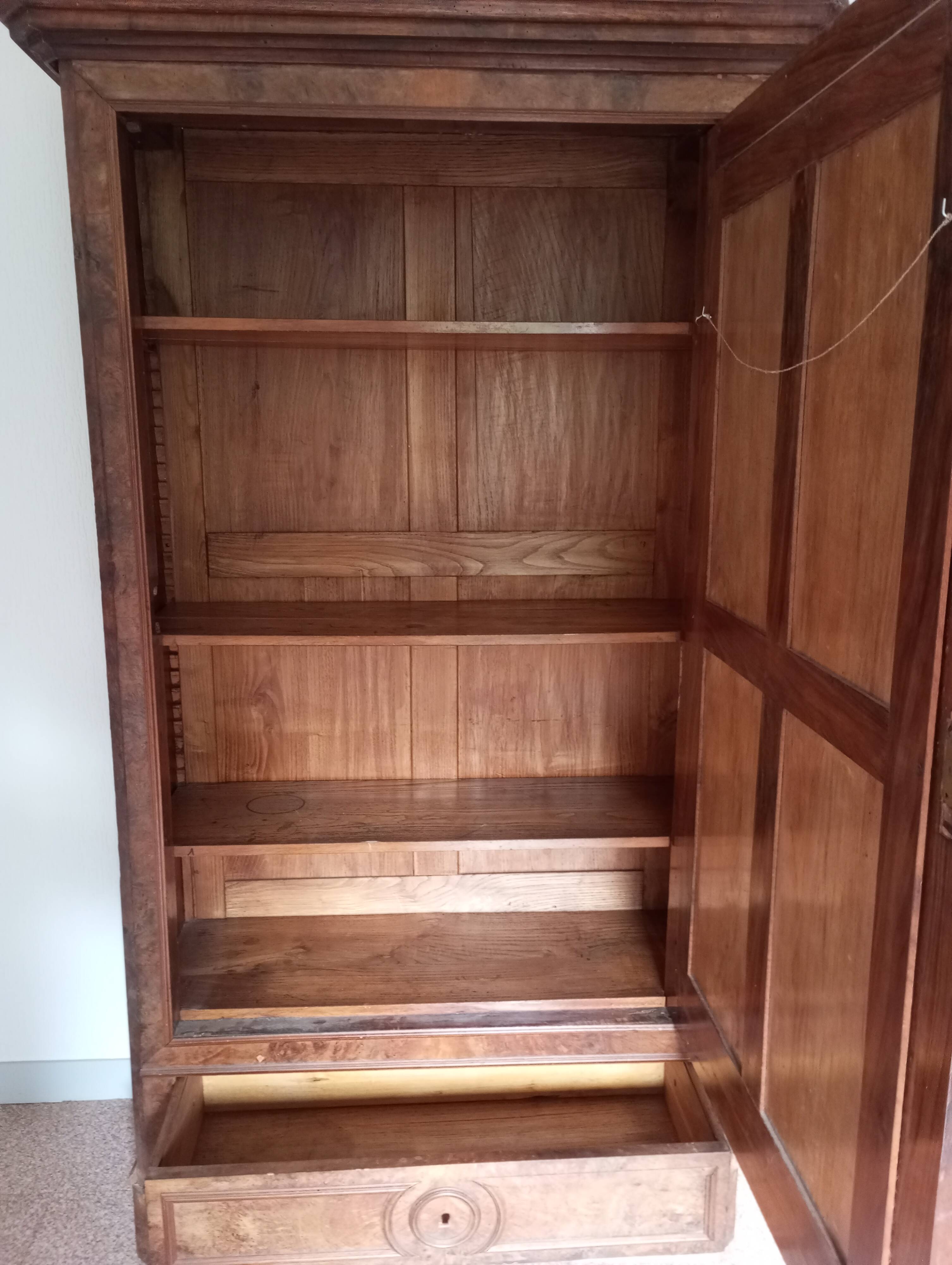 Old one-door wardrobe with mirror