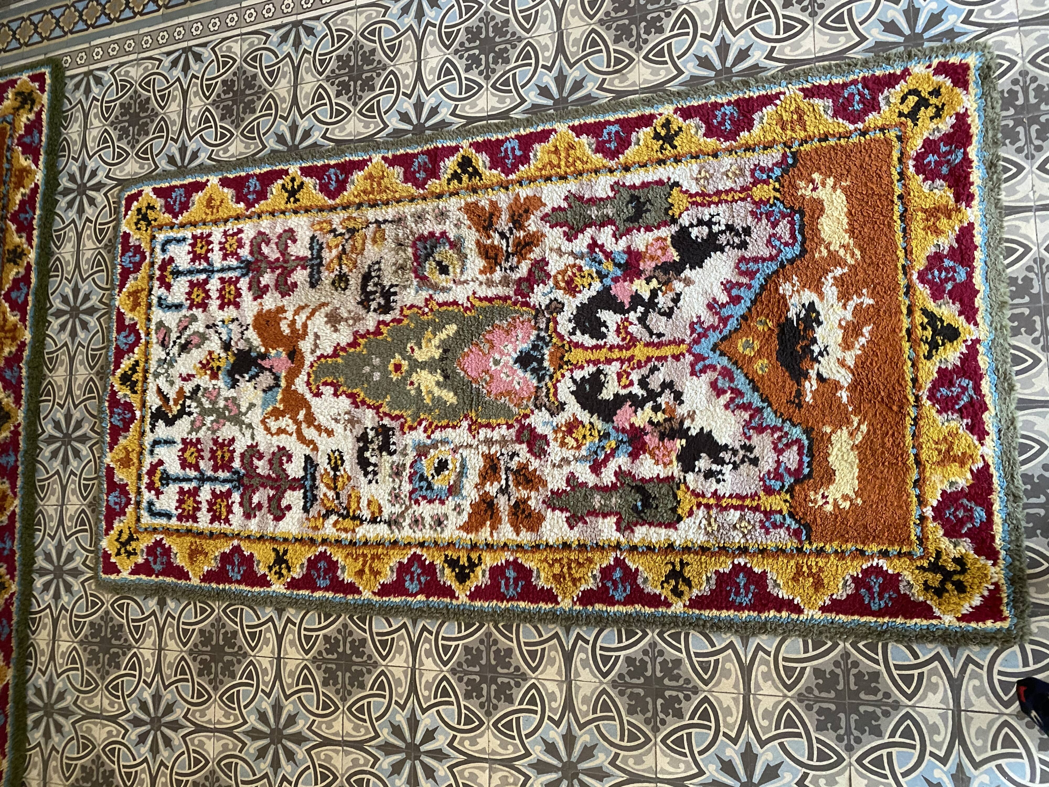 Duo of old oriental wool rugs