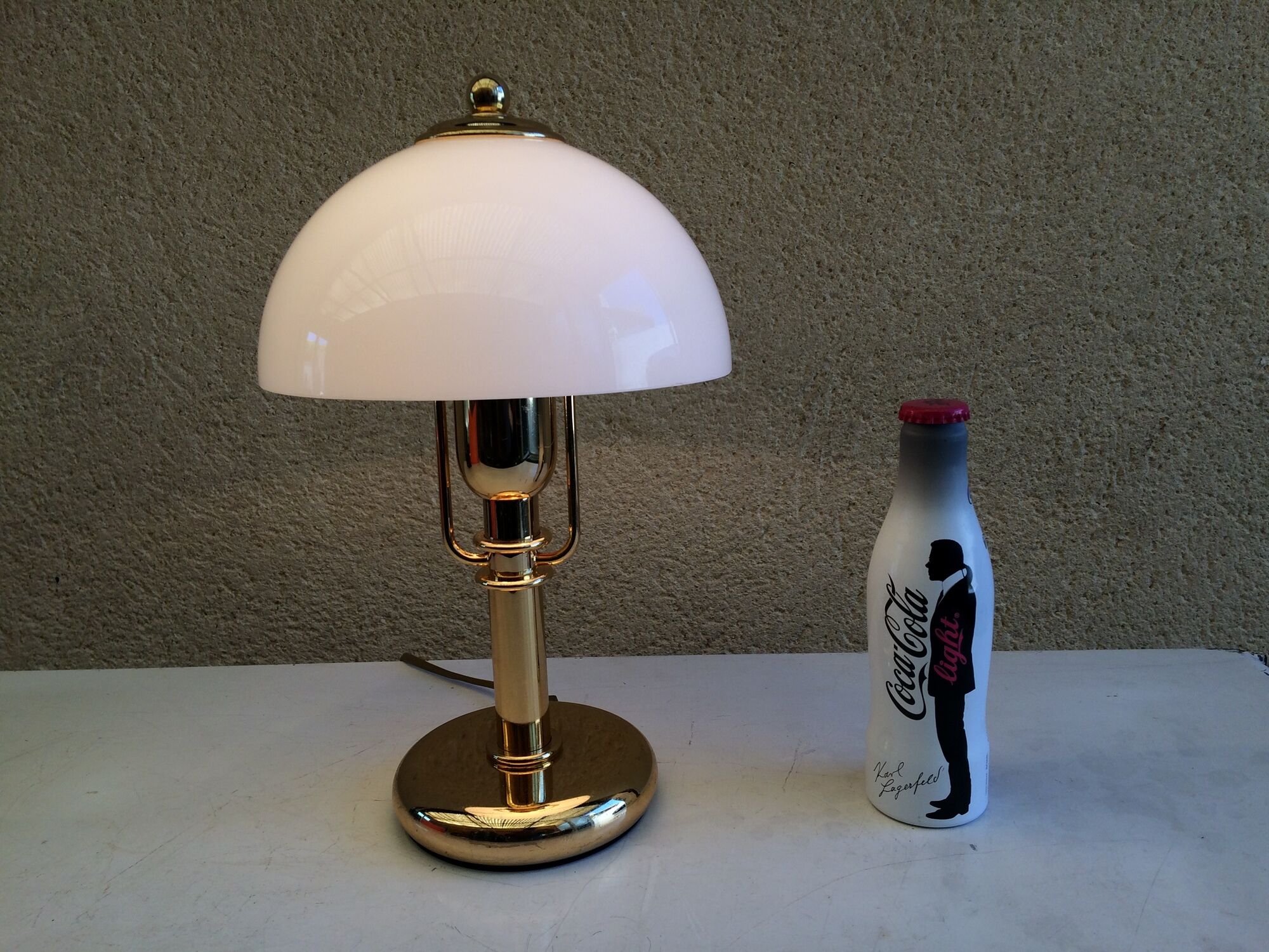 Modernist lamp vintage 70 Murano glass & brass