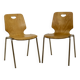 Paire de chaises empilable en bois contreplaqué Plywood. Réf Leo.