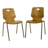 Pair of stackable chairs in Plywood plywood. Ref Leo.