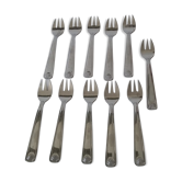 Lot of 10 oyster forks