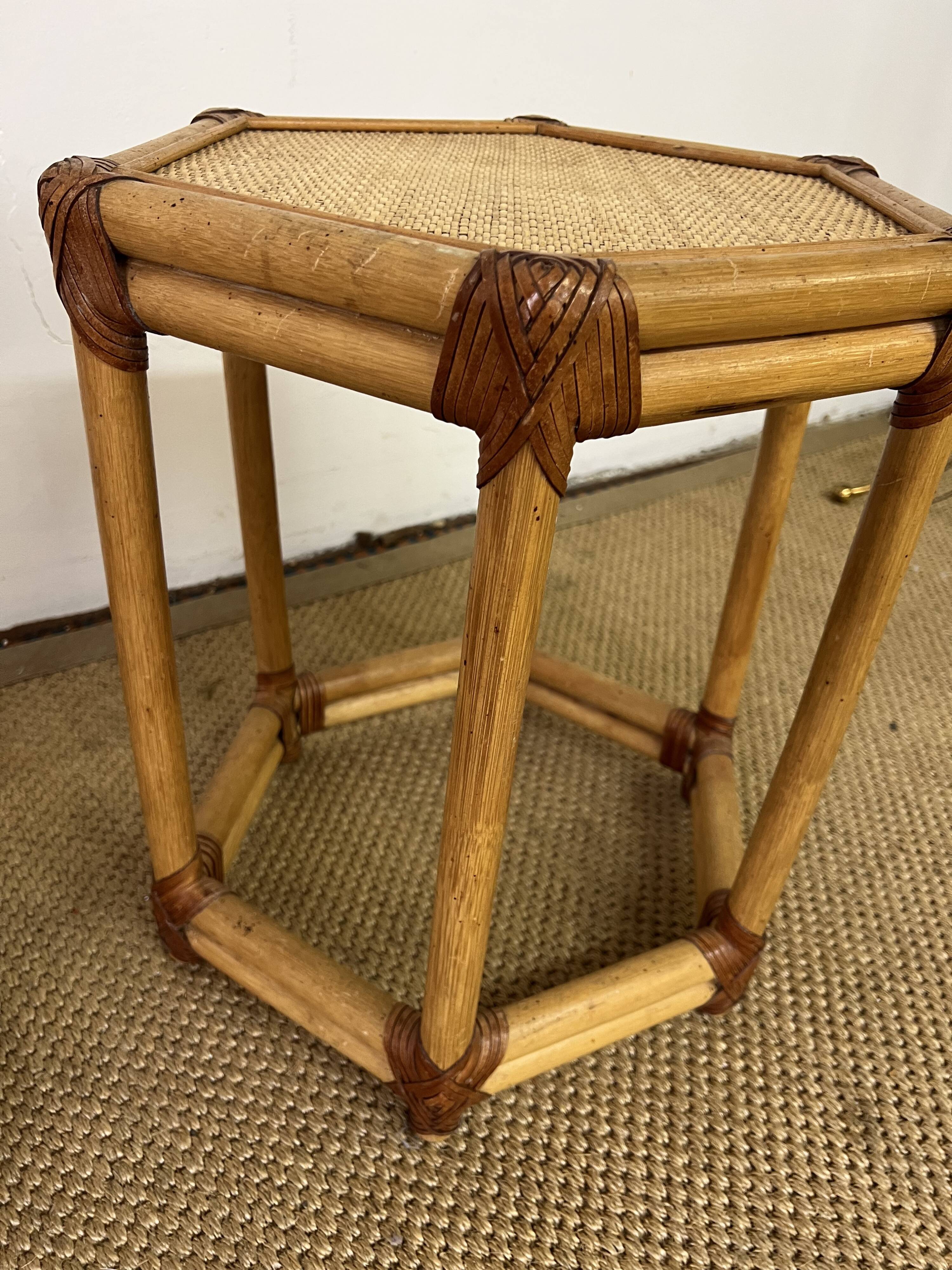 Pair of rattan bedside tables or end tables