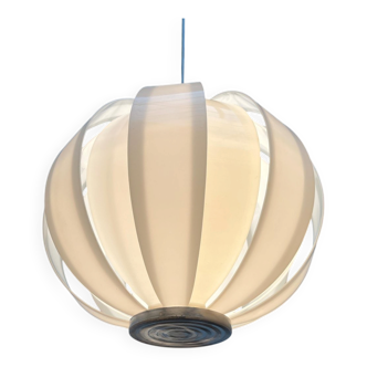 Lampe suspension lune lamellaire de l'ère spatiale du milieu du siècle, années 1960