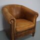 Fauteuil Club Vintage en Cuir Couleur Cognac, Pays-Bas