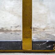 Brass, marble and leather lamp designed by Trussardi Atelier Anni 2000 For the theatre restaurant in