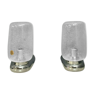Pair of chrome metal sconces 1980