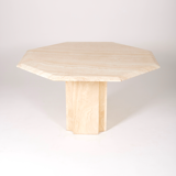 Hexagonal travertine dining table, 1970s