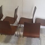 Set of 6 Danish thermoformed chairs