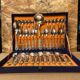 Louis xv style silver metal housewife service 51 pieces + vintage box