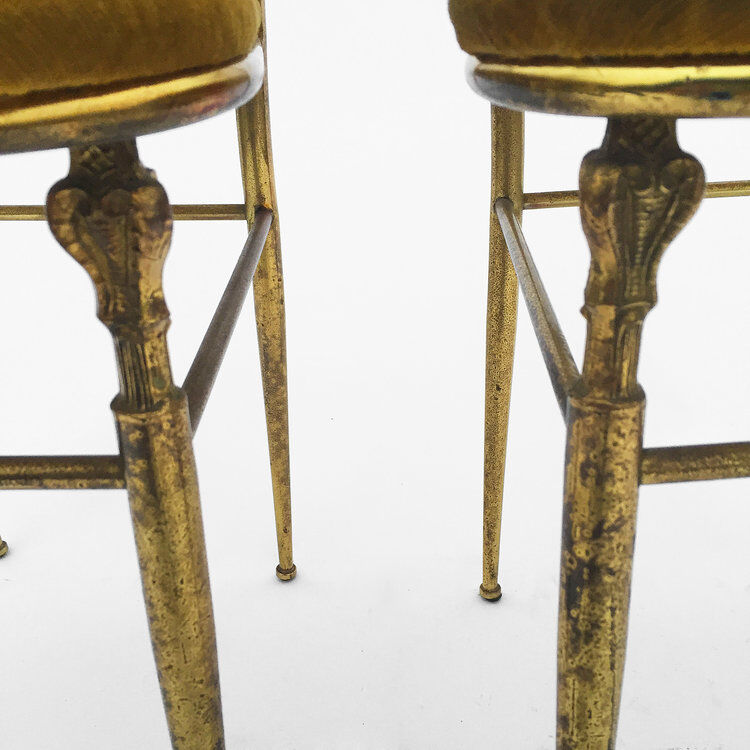 Paire de chaises en laiton, style Chiavari