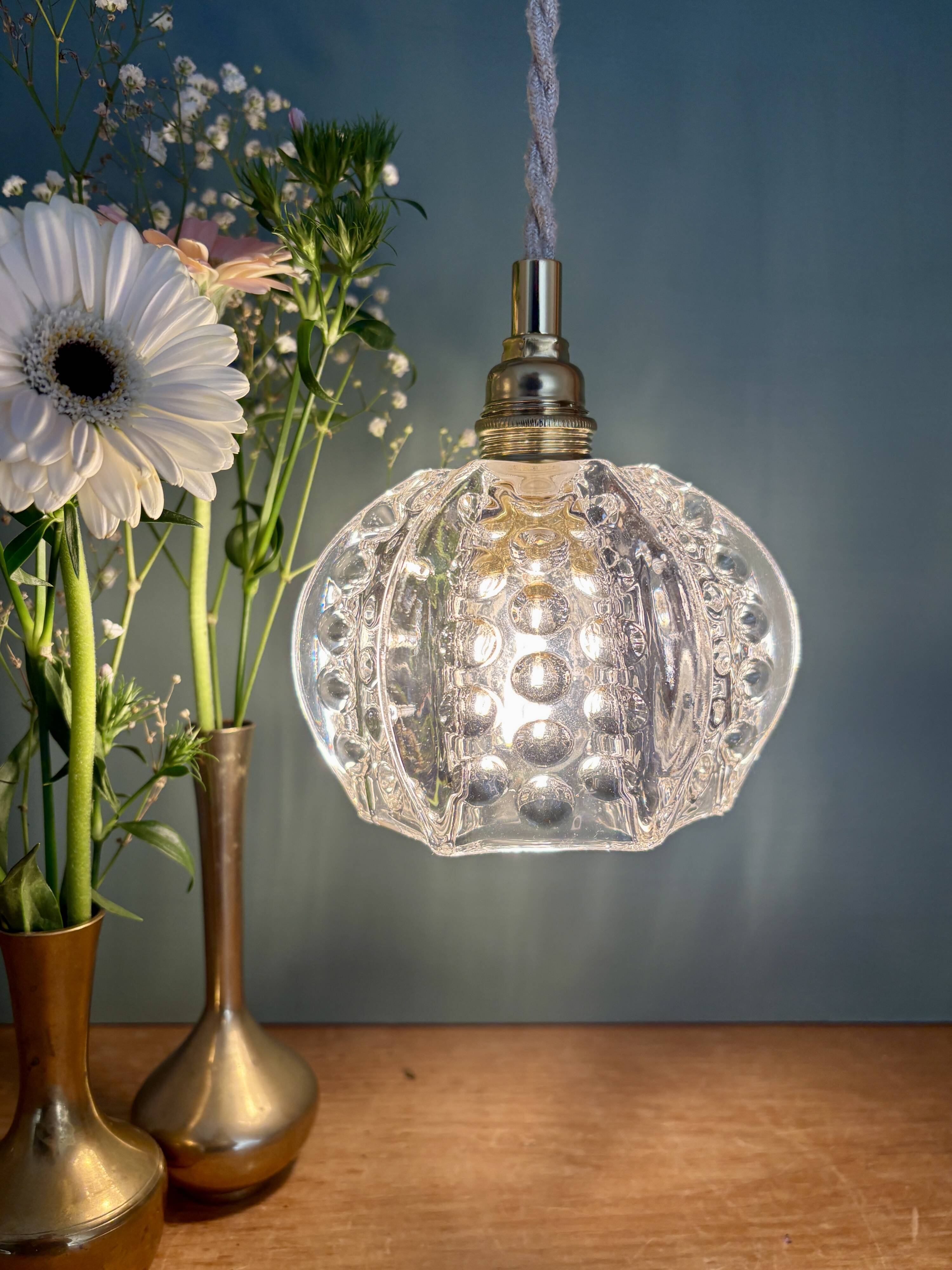 Vintage glass suspension globe