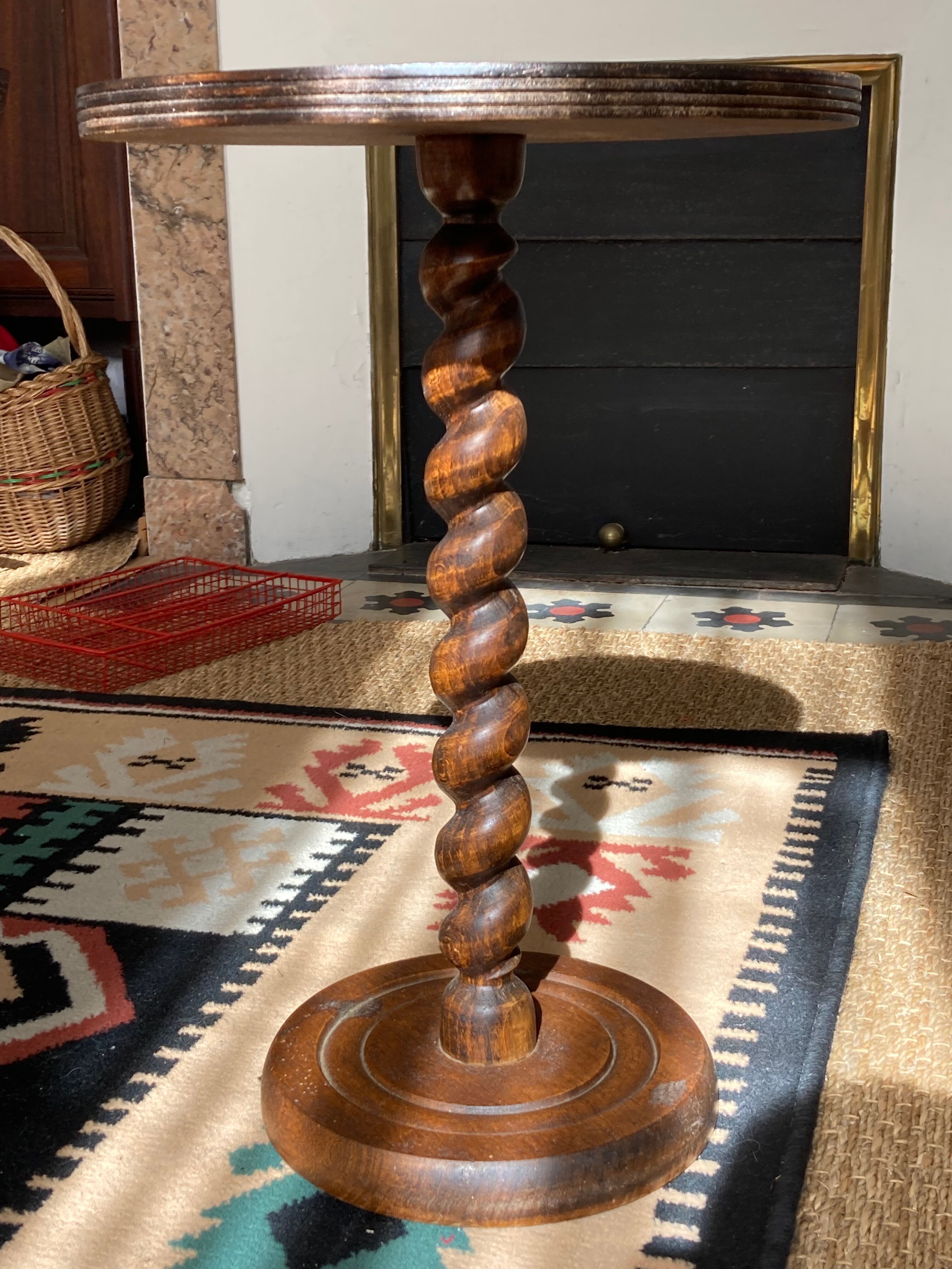 Old twisted wooden harness / vintage side table