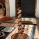 Old twisted wooden harness / vintage side table