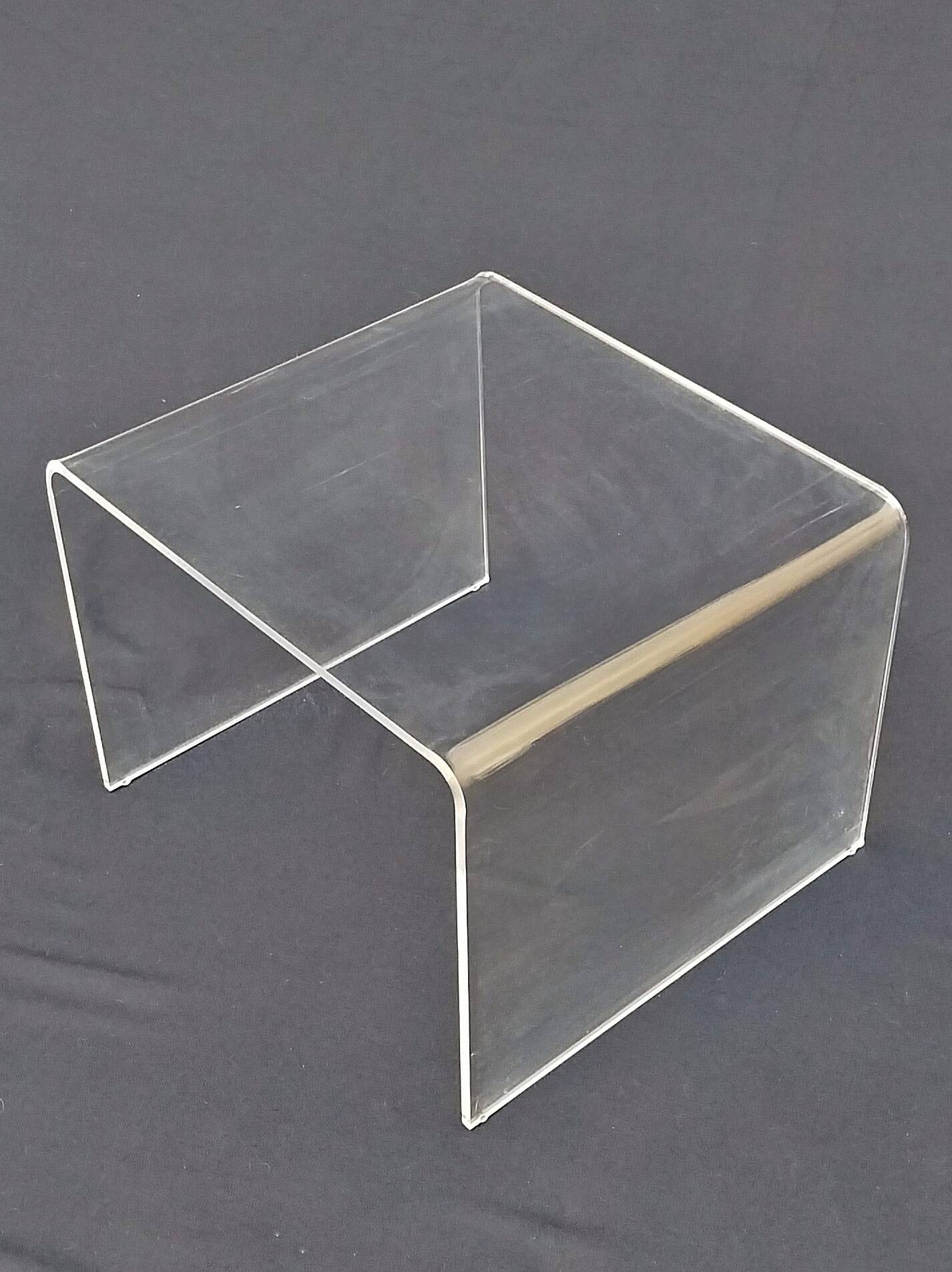 3 Nesting tables signed David Lange transparent plexiglass coffee tables design 70