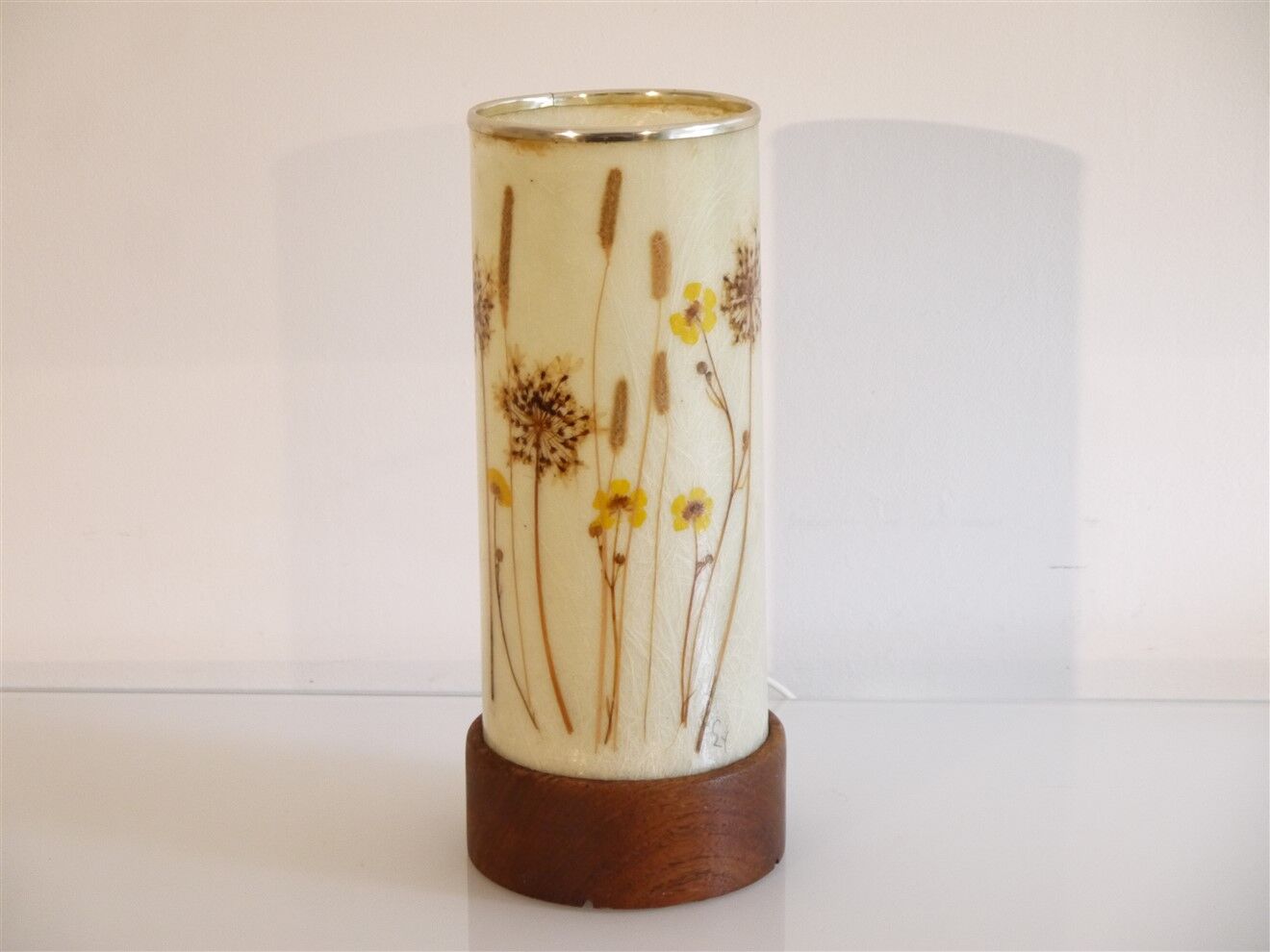 Scandinavian teak and fiberglass lamp 1970