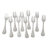 Christofle Albi, 10 silver-plated cake forks, excellent condition.