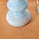 Pair of vintage azure blue alabaster bedside lamps