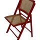 Vintage  Mid-Century Woven Cane Folding Chair  1960s in red cesca style