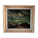 Tableau huile sur toile voilier signé vintage