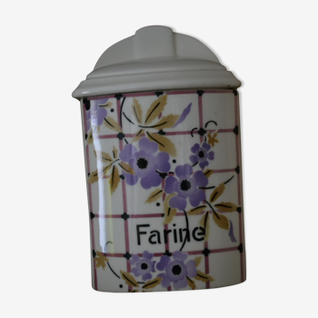 Pot à farine à fleurs violette