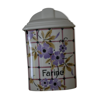 Pot à farine à fleurs violette