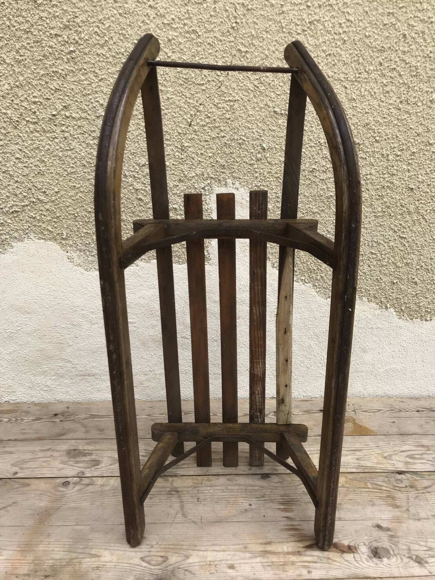 Old 50s painted wooden sled