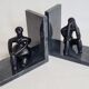 Pair of bookends the thinker and the seated lady, 15 cm
