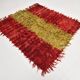 5x5 Square Green Red Vintage Kilim Rug, 145x157Cm