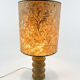 1970s brutalist lamp, handmade lampshade with herbarium/base in stone.